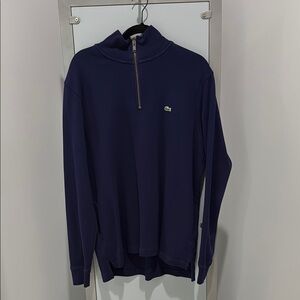 Lacoste Blue Zip Up Sweater with Classic Design
